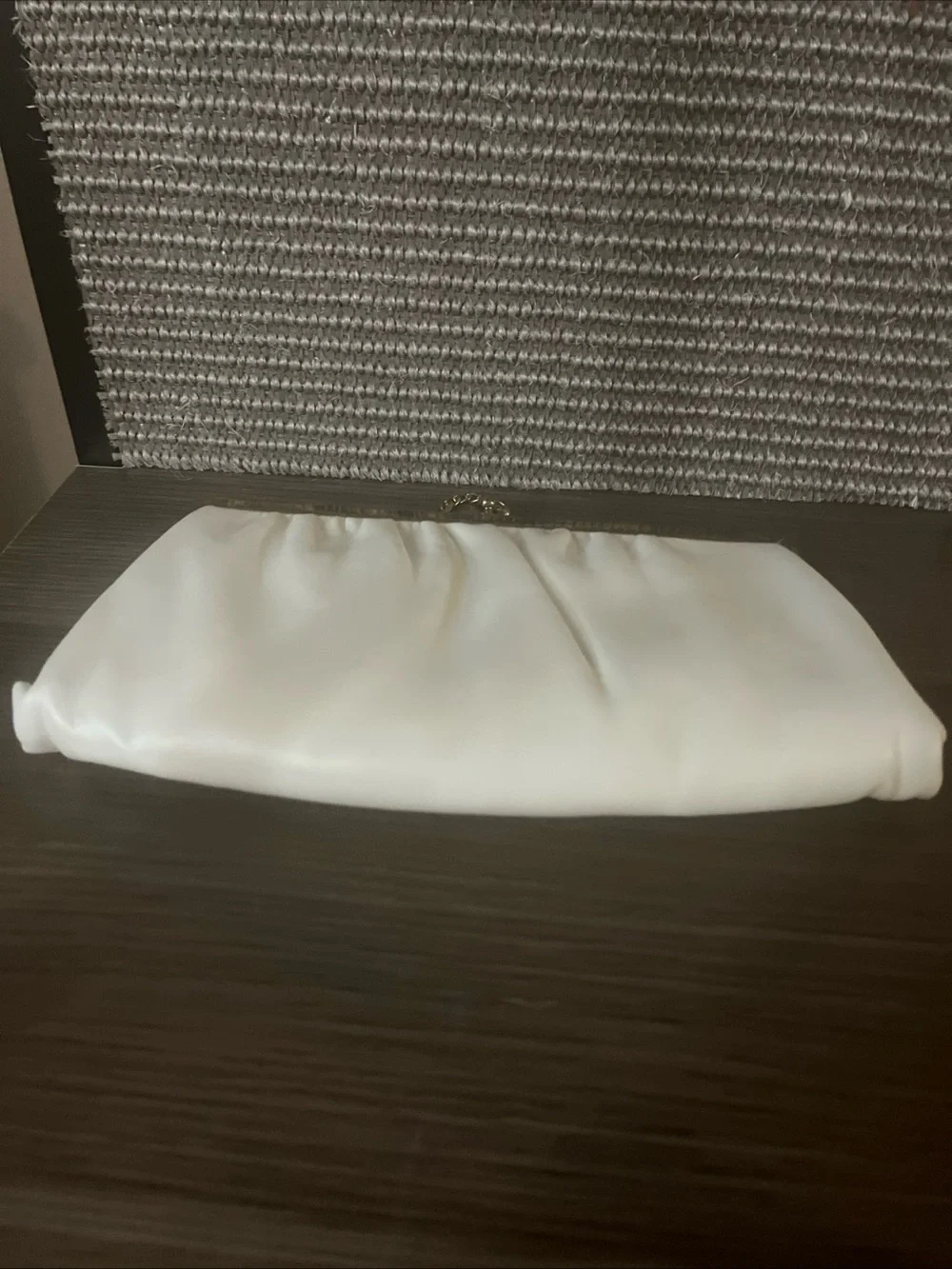 Classic White Evening Clutch with Gold Chain